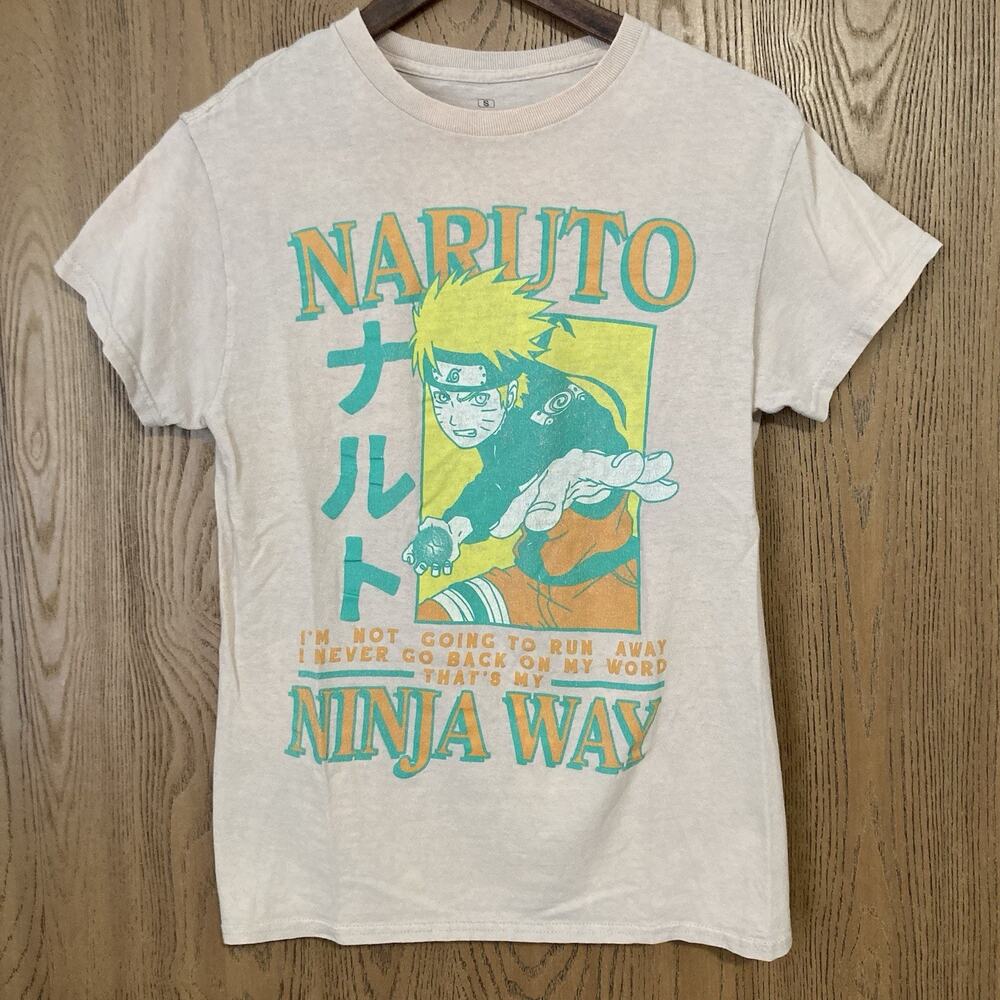 EUC Naruto Shippuden Adult Size S T-Shirt-Ninja Way "I'm Not Going to Run Away"